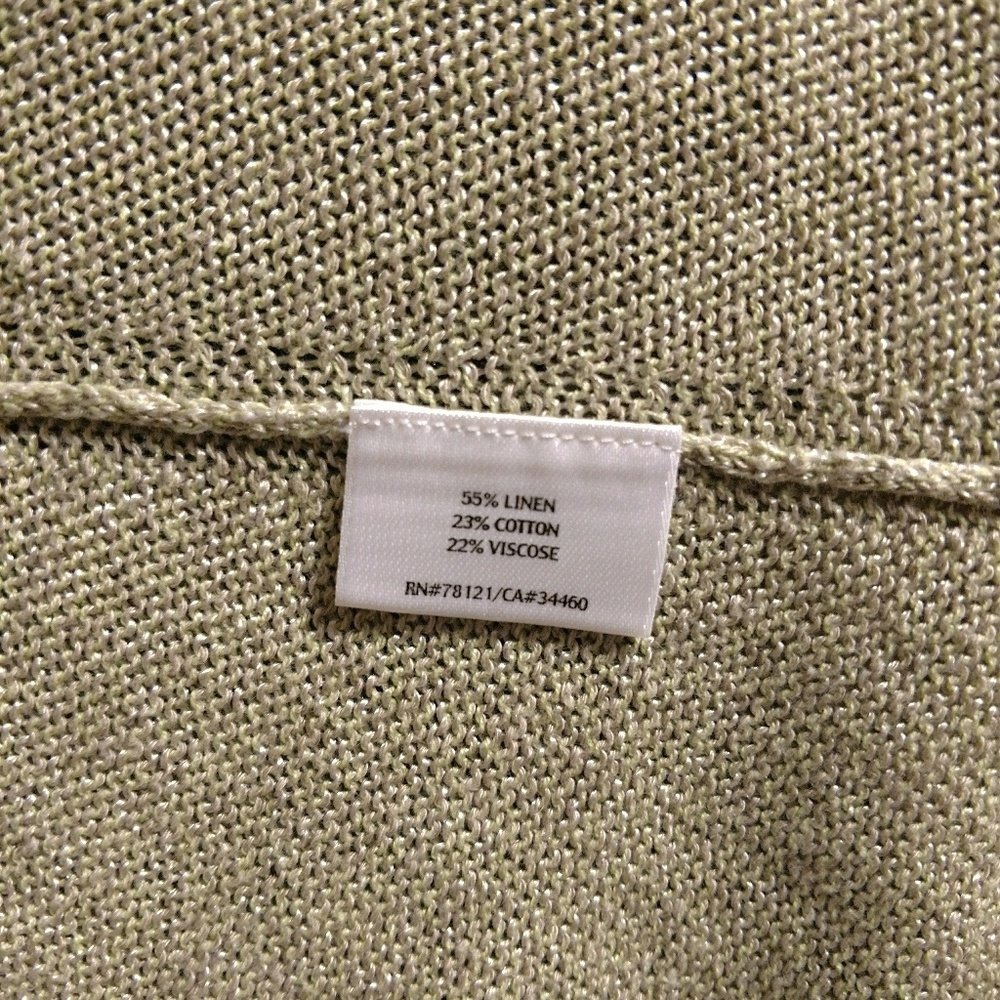 Eileen Fisher linen blend open front cardigan PS - Picture 7 of 8